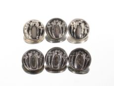 A set of six silver Art Nouveau design buttons, Birmingham 1903; stamped L.C. & Co. Ltd