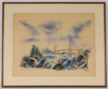 Jack Graham, 'Golden Gate Sunset', signed watercolour 51cm x 66cm