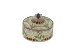 A G. Hellstrom & Co. circular silver and enamel box, 5cm dia.