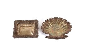 A small late Victorian silver shell shaped dish, decorated with a figure of a young girl, Birmingham