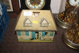 A Mabel Lucy Atwell decorated tin plate biscuit tin