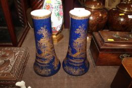 A pair of Wilton ware chinoiserie decorated vases