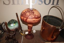 A French style cameo glass table lamp and shade st