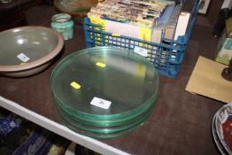 A quantity of vintage glass place mats