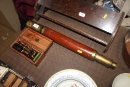 A mahogany and brass telescope by Dolland of Londo