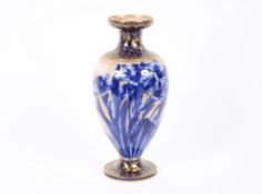 A Doulton Burlsem baluster vase, decorated flower
