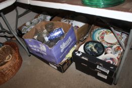 Seven boxes of miscellaneous china, glass etc.