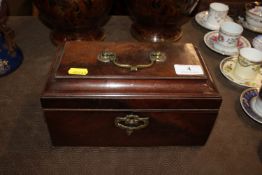 A 19th Century mahogany twin compartment tea caddy