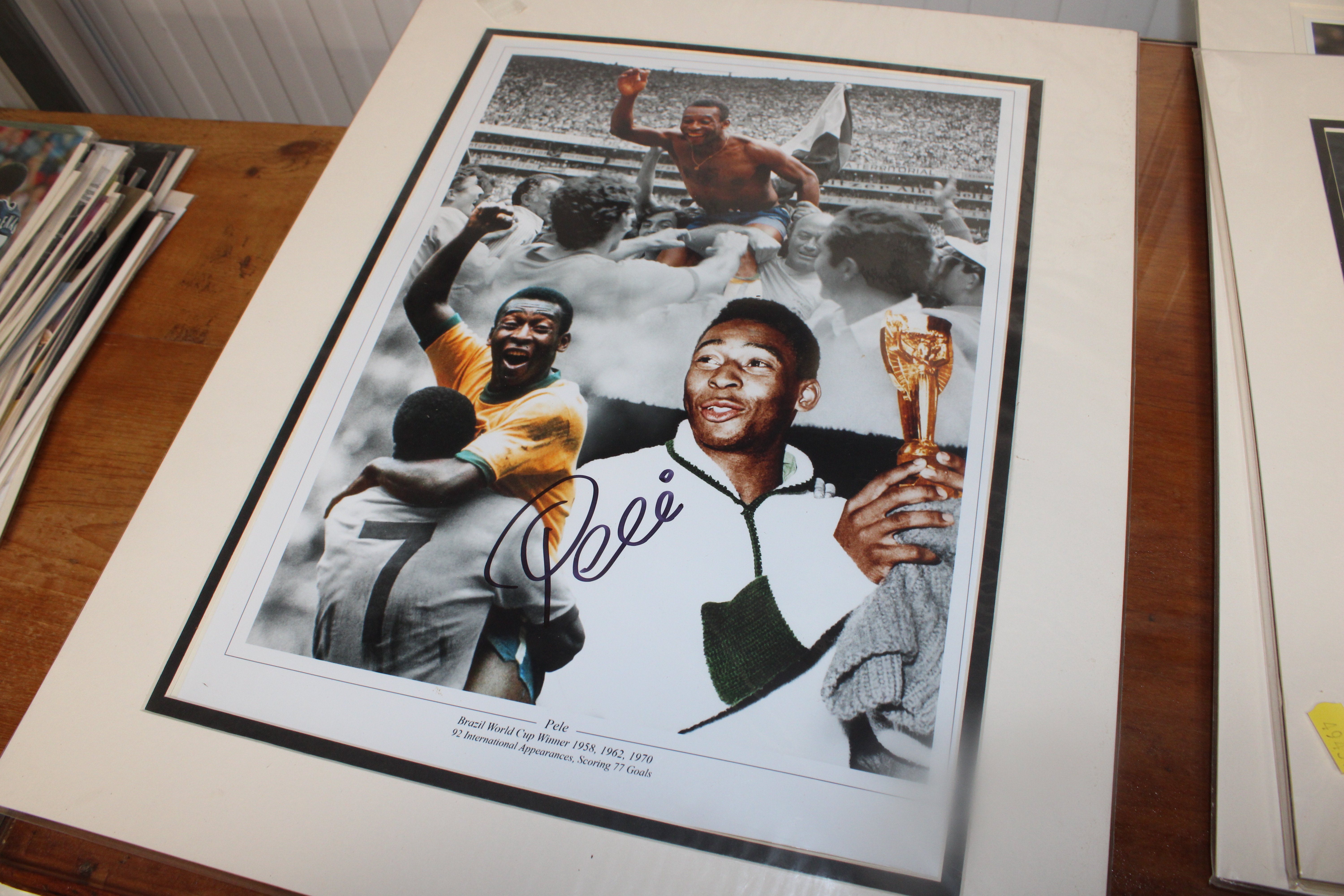 A collection of mounted photographs of footballers - Image 2 of 8