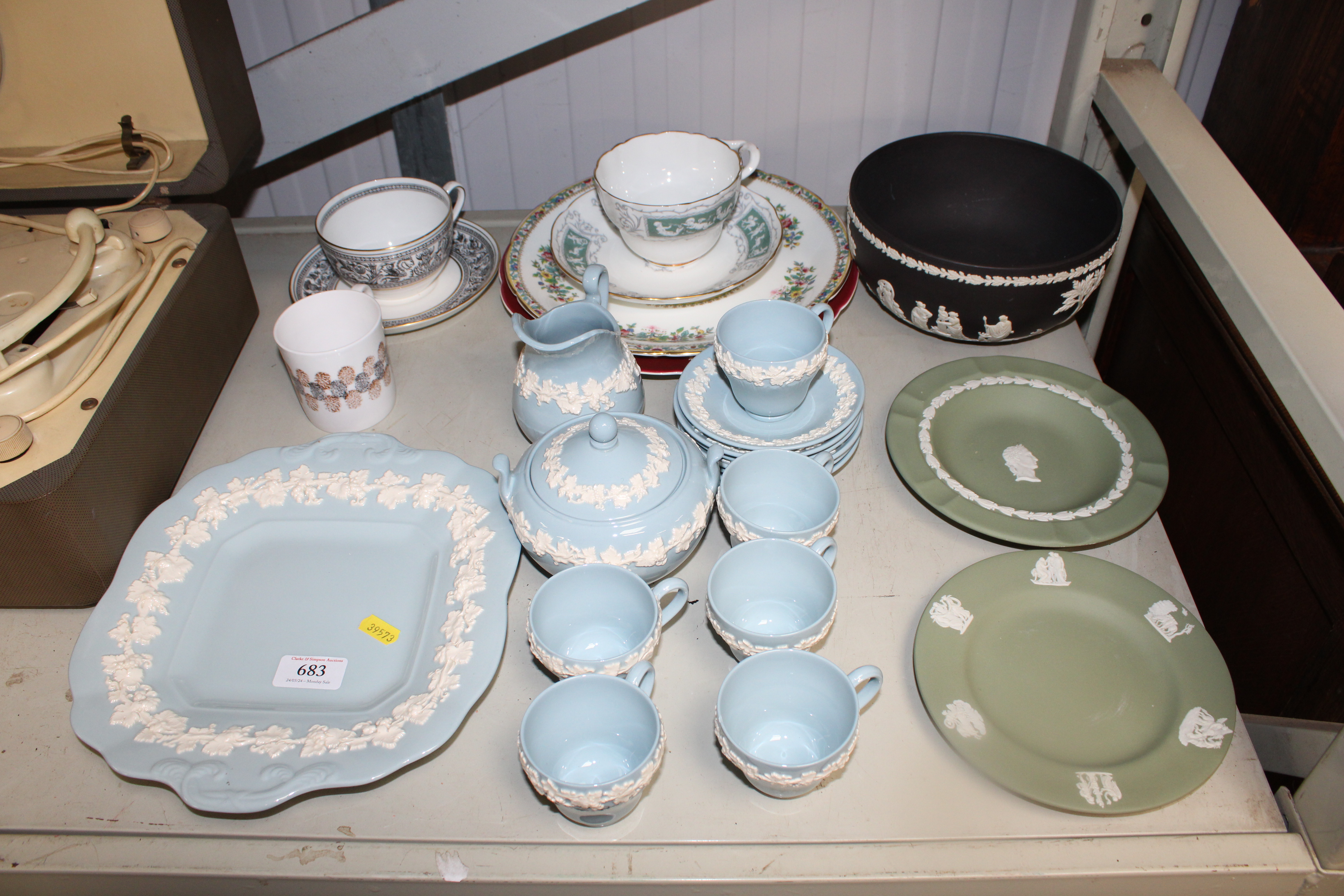 A quantity of Wedgwood embossed Queens ware; two W