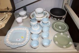 A quantity of Wedgwood embossed Queens ware; two W