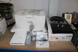 A Nintendo Wii together with various accessories