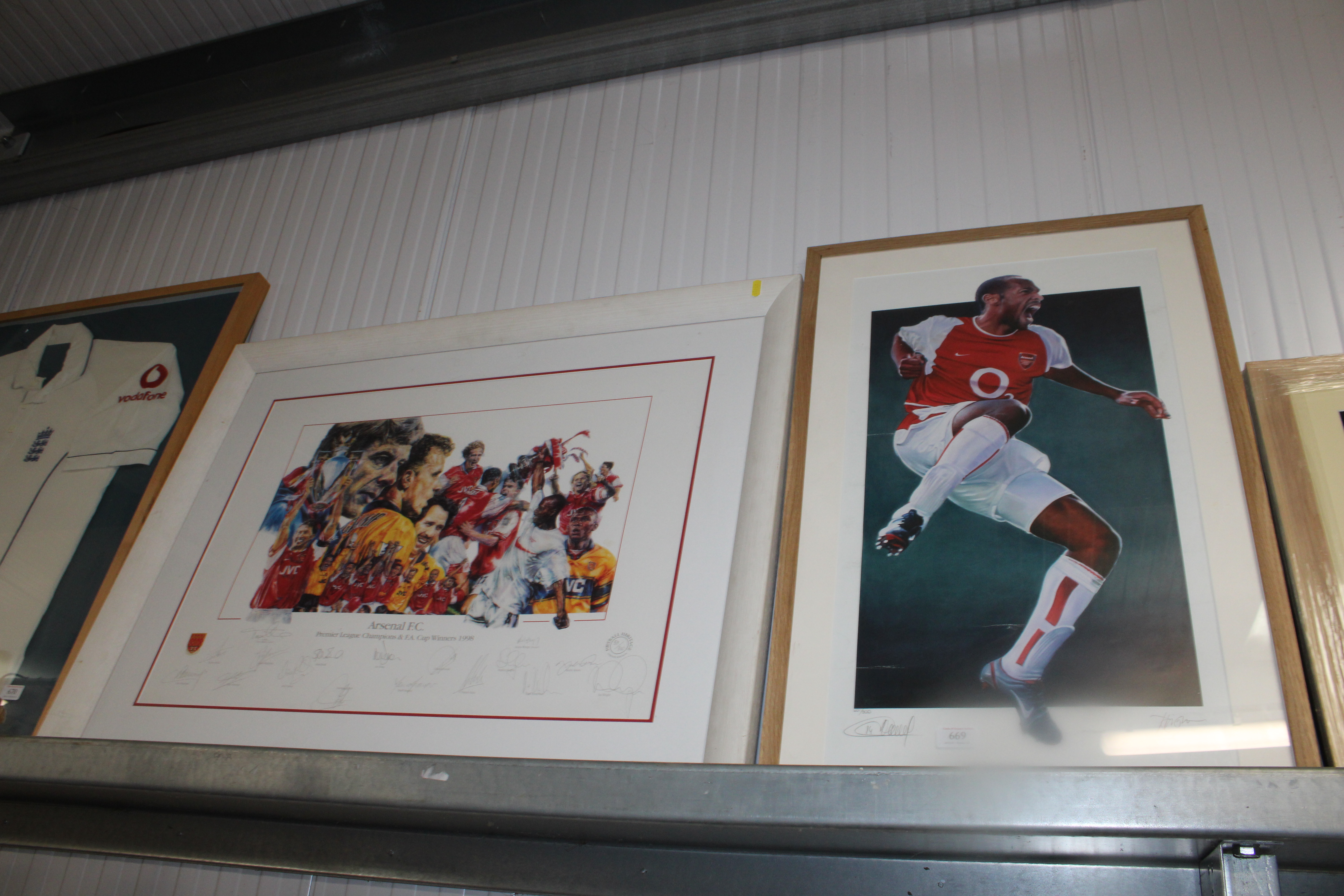 A limited Edition Arsenal print together with a fr