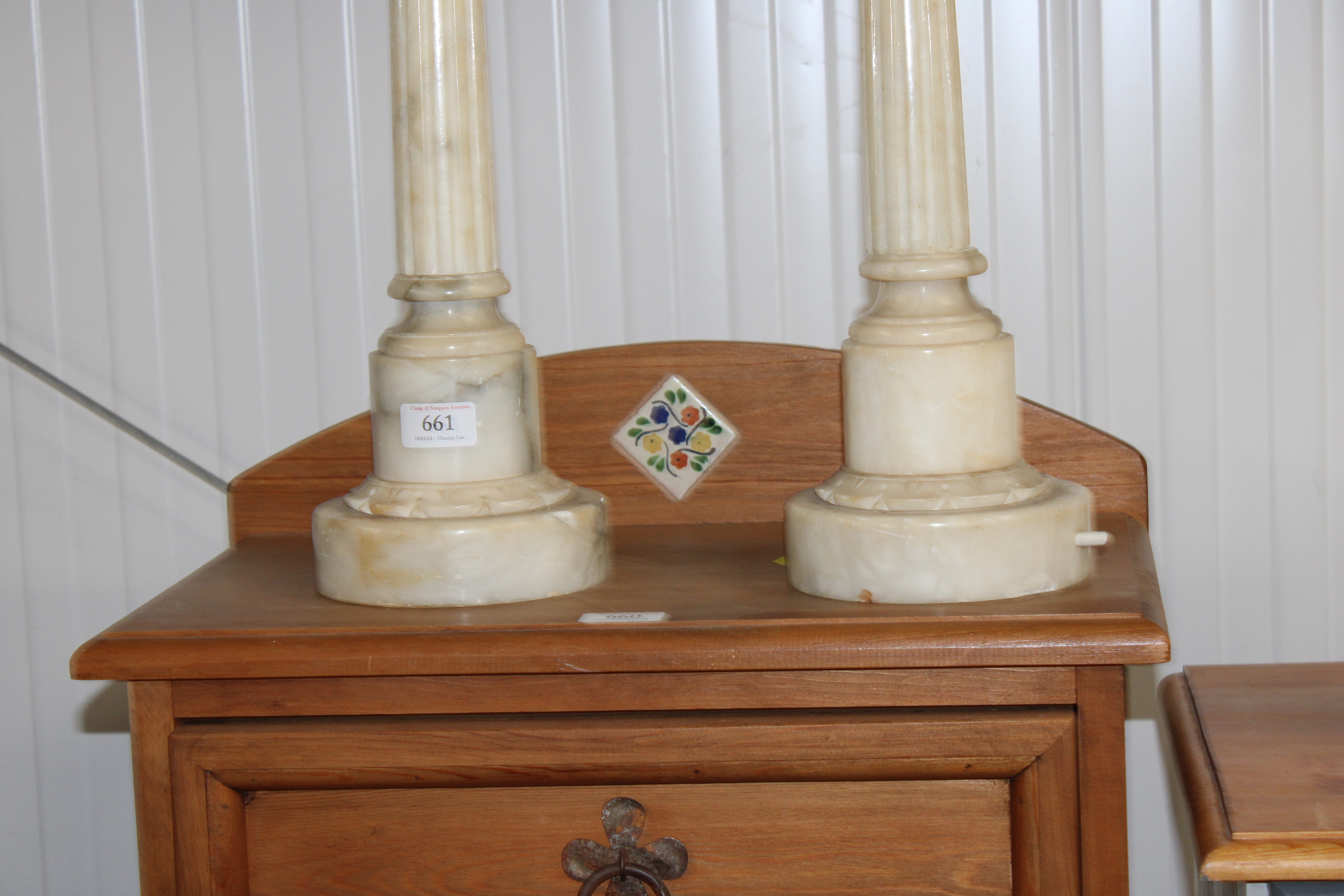 A pair of pine bedside cabinets fitted single draw - Image 2 of 2