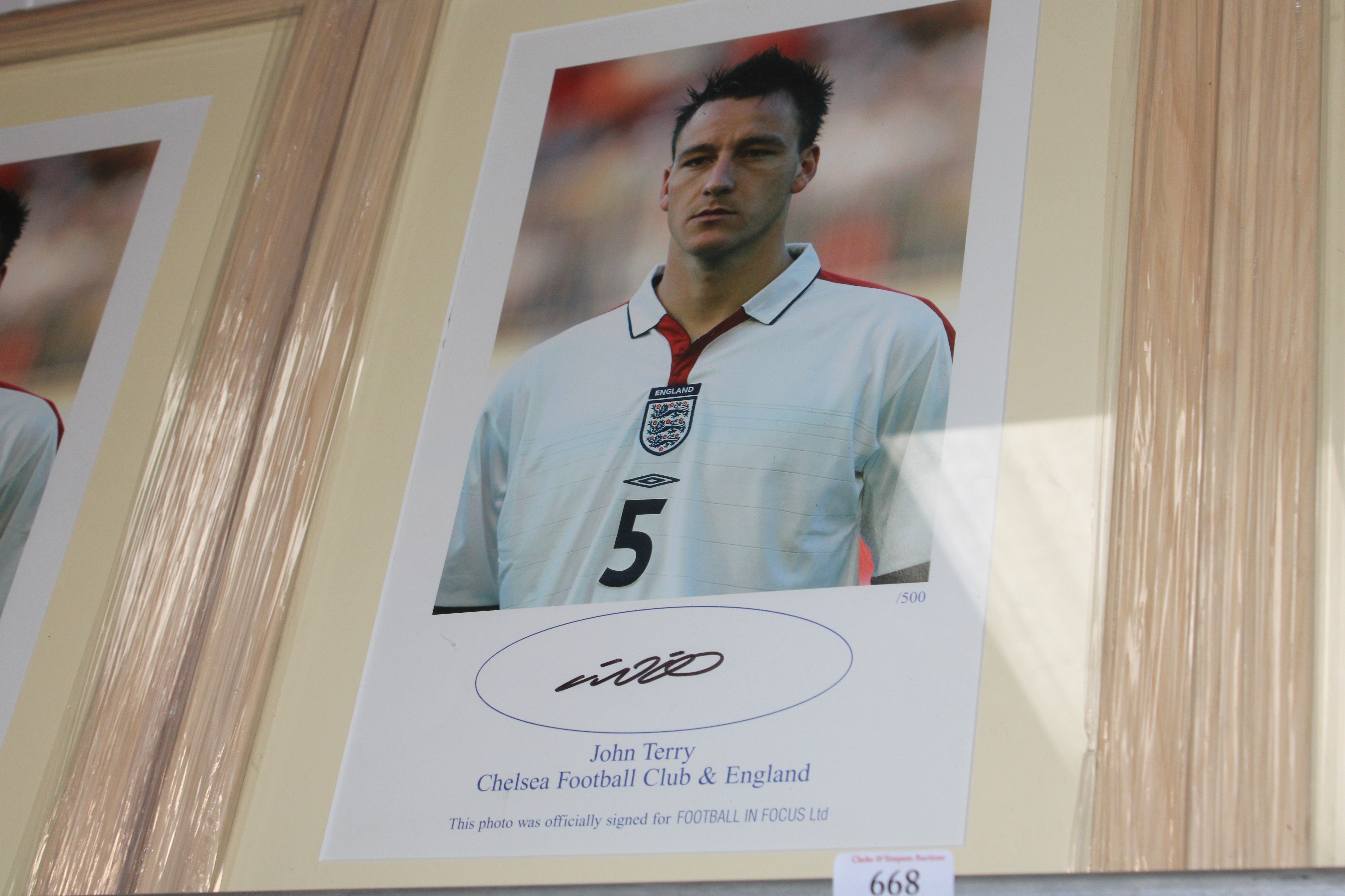 Five framed and glazed prints depicting football p - Image 4 of 6