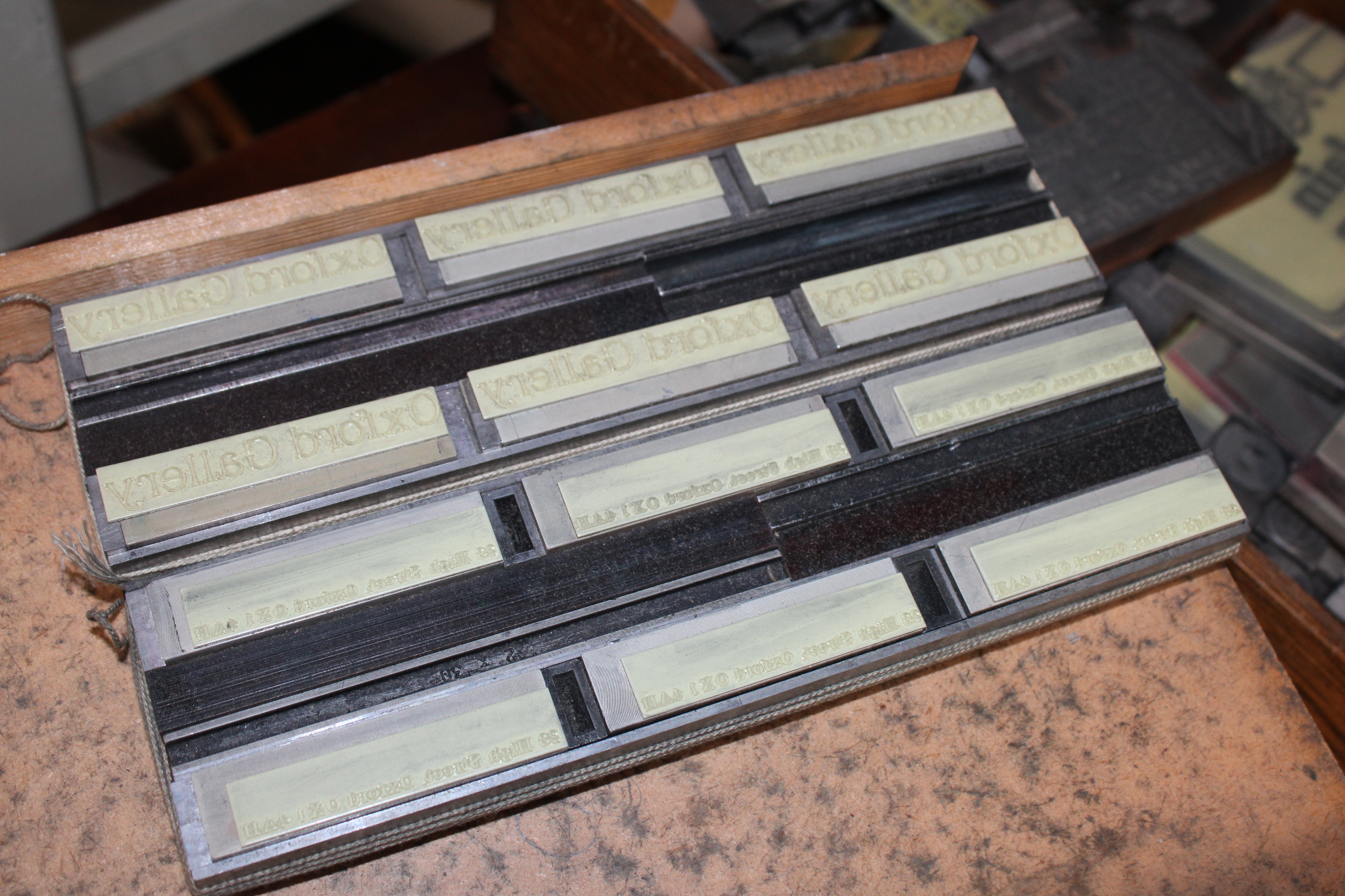 A set of wooden shelves; a quantity of printing bl - Image 2 of 3