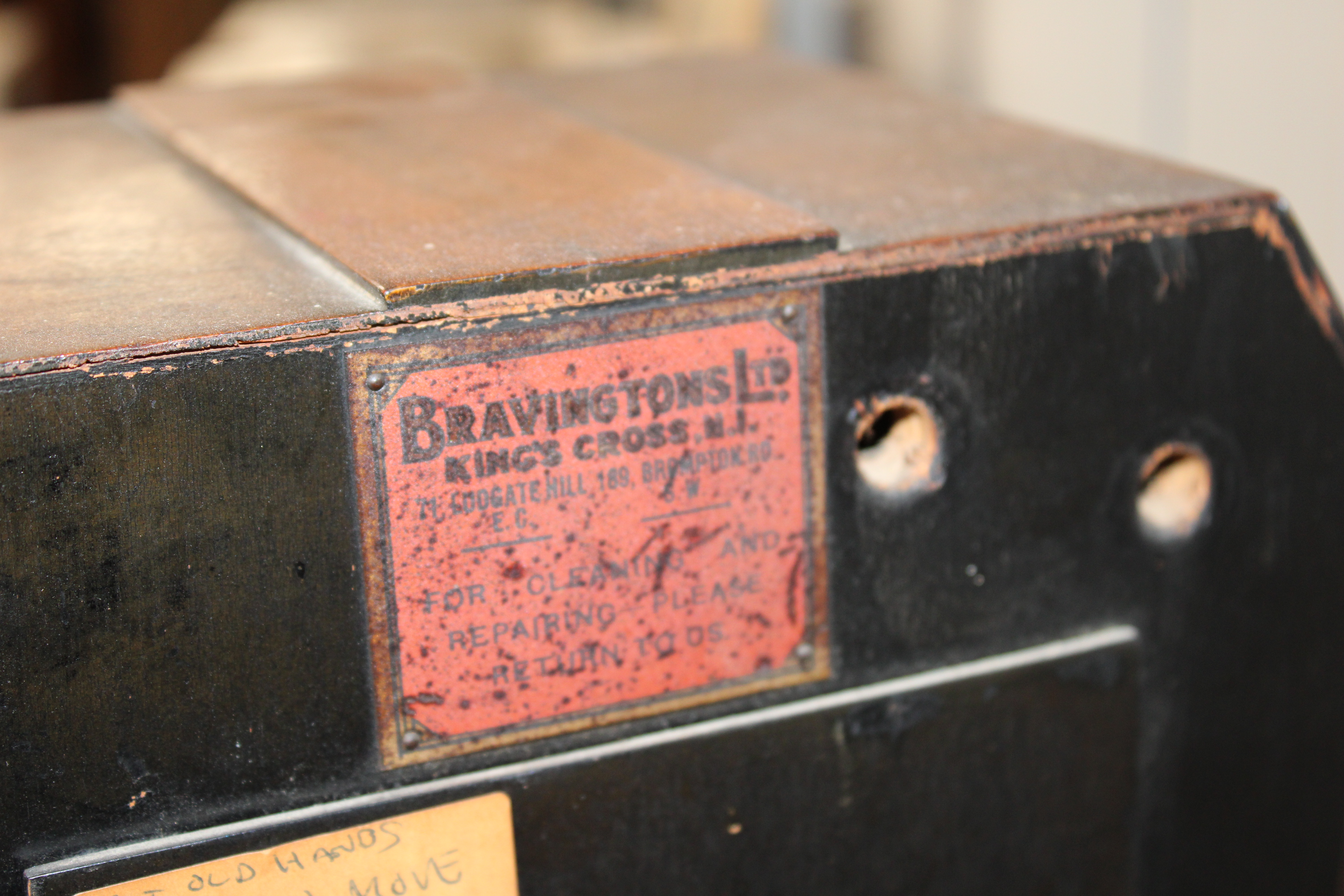 A Bravingtons Ltd Art Deco style Granddaughter clock case with three hole battery operated movement - Image 3 of 3