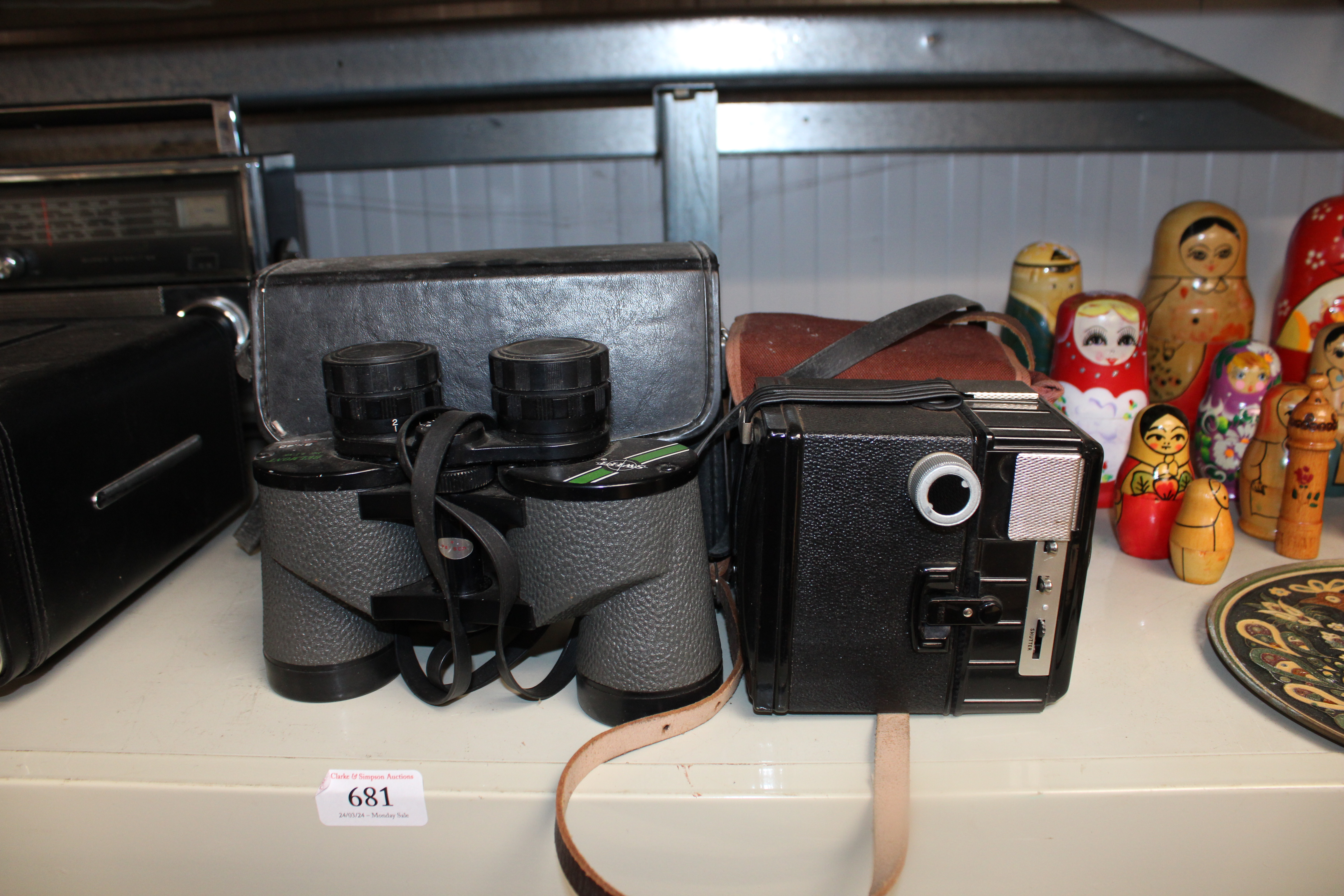 A pair of Swift 8 x 40 binoculars in case together