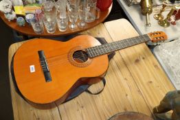 An Almeria acoustic guitar in carry case