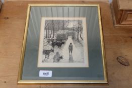 A black and white study of a landscape scene