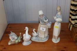 A Lladro ornament in the form of a rabbit together