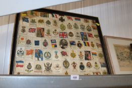 A framed and glazed study of silk cigarette cards