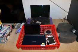 A HP laptop together with an Acer laptop and a qu