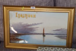 A gilt framed watercolour study of a sailing boat