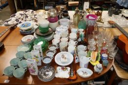 A collection of various glass and china to include