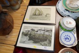 Bernard Buffet, two coloured prints of sailing boa