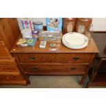 An oak chest fitted two drawers