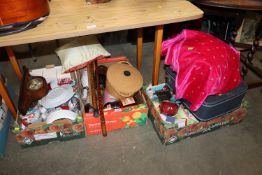 Three boxes containing various sundry items to inc