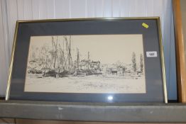 Michael Norman, pencil signed study of sailing boat