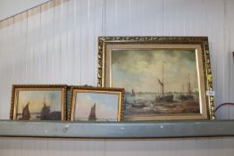 Julie Johnson, oil on canvas of a sailing boat tog