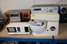 A Kenwood food mixer (sold as seen) together with an Alba TV/radio/cassette recorder
