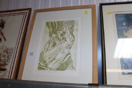 A pencil signed limited edition print initialled J