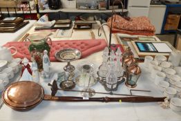 A collection of various metal ware to include silv