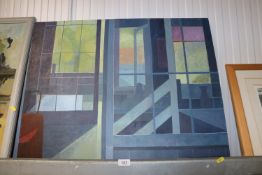 Frances Wilson, oil on canvas abstract study 'All y