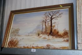 K Curtis, oil on board study of a landscape scene