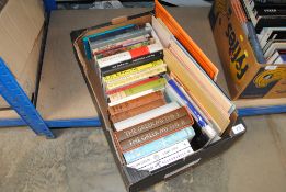 A box containing various books to include The Crime Club, Folio Society, poetry, printing etc.