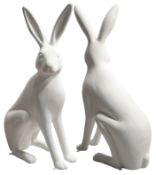 A blank sculpture of a “Seated Hare”.