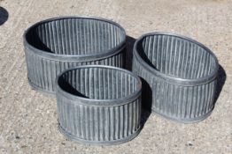 3x Planters. Widths of 50cm, 44cm, and 36cm. V