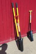 Posthole digger & post hole spade. V