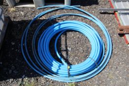 Quantity of blue alkathene pipe.