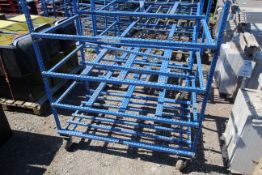 Adjustable warehouse trolley.