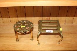 Two brass trivet stands