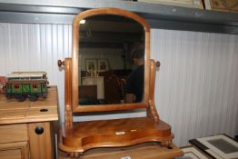 A Victorian mahogany swing framed toilet mirror