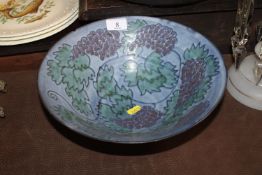 Tessa Fuchs, grape design footed bowl, impress to