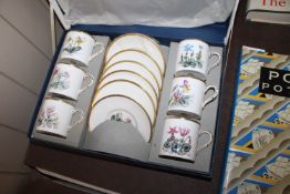 A boxed Royal Worcester botanical decorated set of