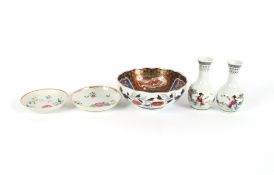 A pair of Chinese small baluster vases decorated f